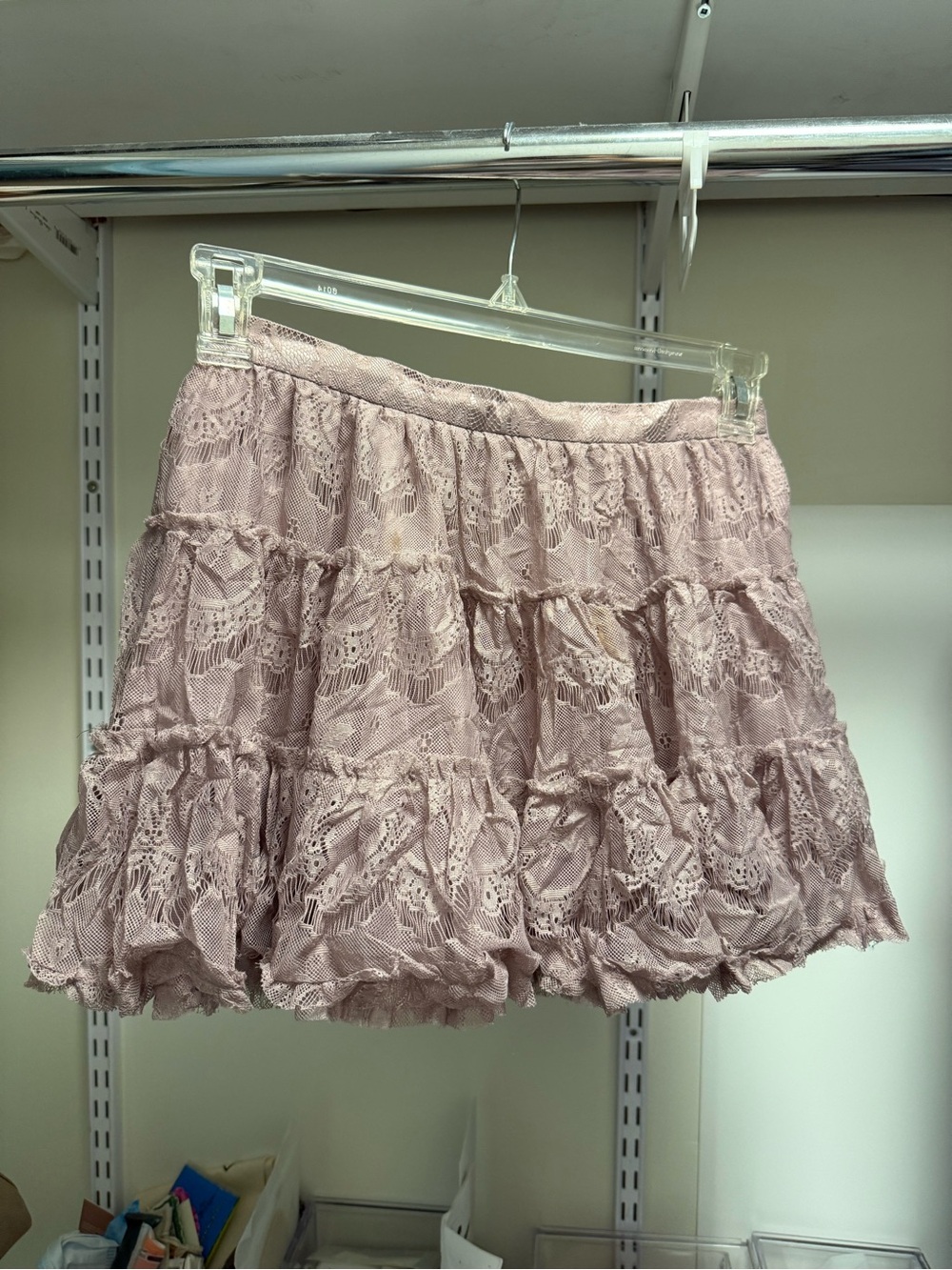 Forever 21 Lace Tiered Mini Skirt - Dusty Rose